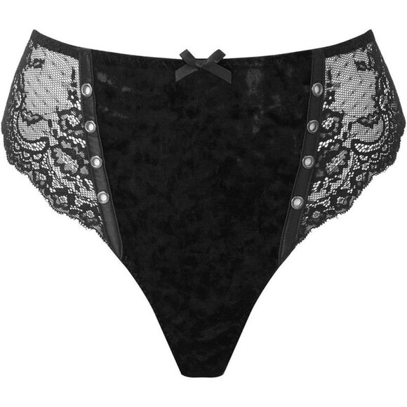 Killstar ✦ Pin Struck Bra & Panty Set ✦ Black Gothic Cage Straps Triangle Cups M - Picture 4 of 8